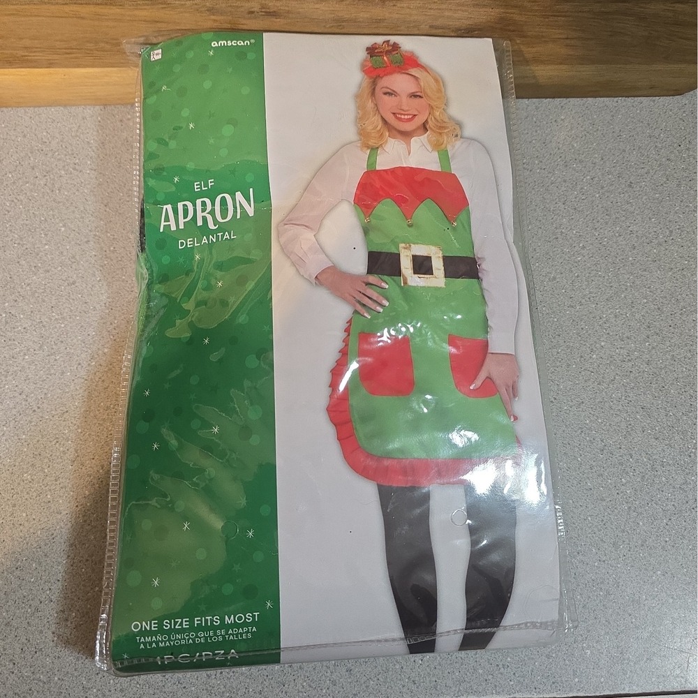 Christmas Elf Fabric Apron | Party Costume One Size